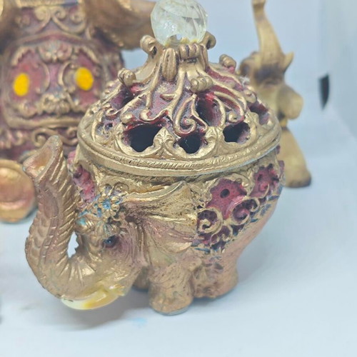 Collection of vintage aesthetic decorative elephants like new