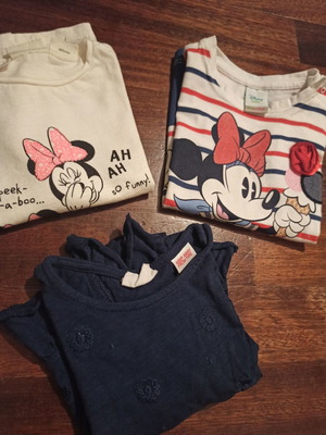 Βρεφικά σετ 3 μπλούζες Minnie mouse 6-9 μηνών σαν καινούργιο