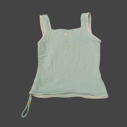 Adidas cami top used, mint green floral Y2K style