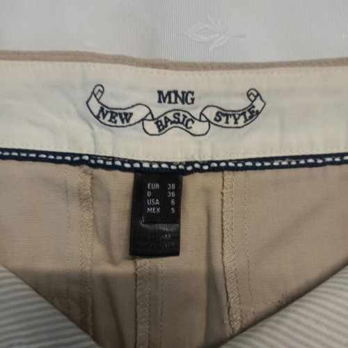 MNG skirt used, medium size, beige and black