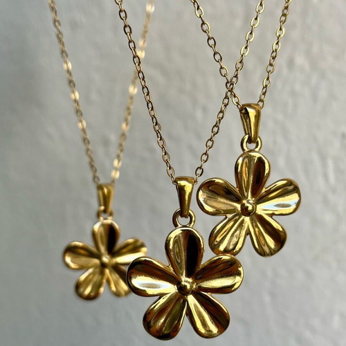 Steel necklace gold color new, 1 piece