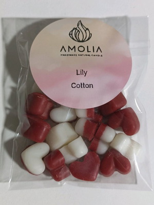 Wax melts mini heart shapes with Lily Cotton scent new