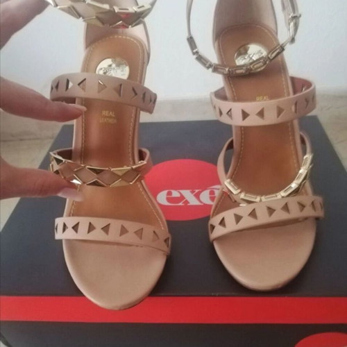 Exe beige sandals with gold details, size 38