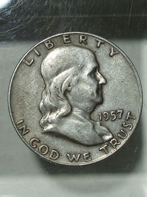 Νόμισμα Silver ½ Dollar 1957 Franklin μεταχειρισμένο