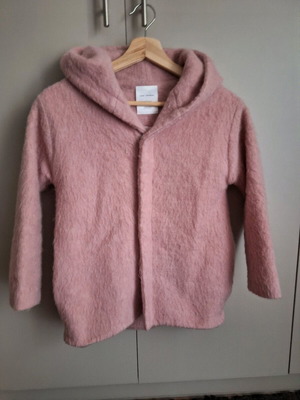 Zara coat girl 9 years 134 cm used, pink with hood and pockets