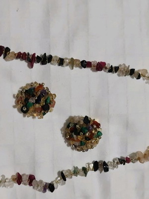 Vintage set with semi-precious stones used