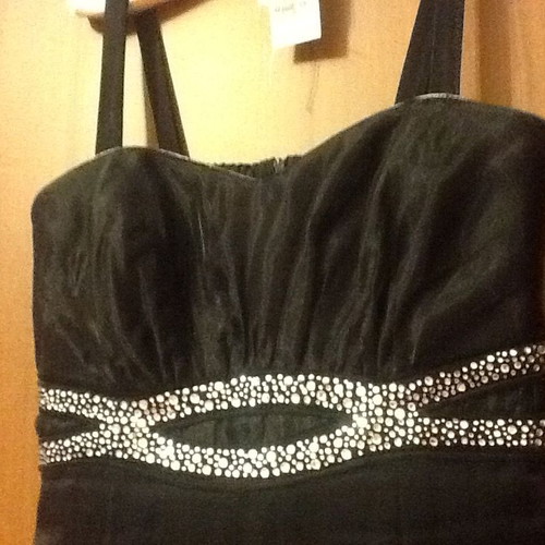 Evening dress new, black and silver, size M