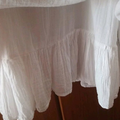 Boho white summer dress like new, size M-L, cotton