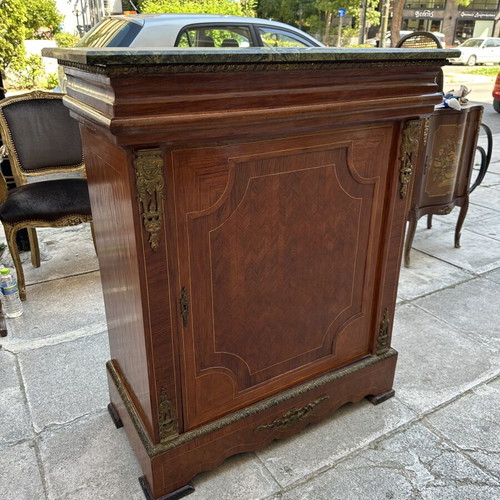 Bayou cabinet with marble and brass details, used