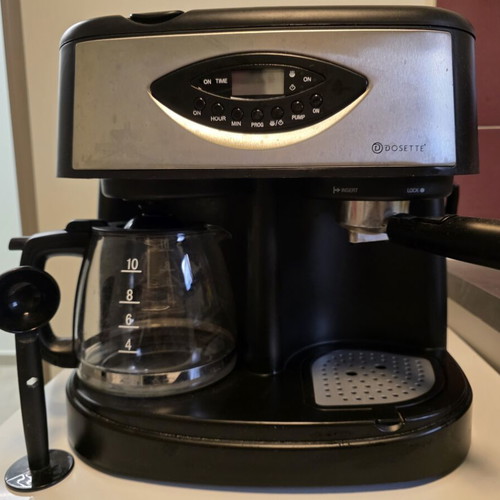 Coffee machine 2 in 1 for espresso and filter coffee