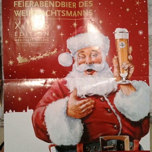 Santa Claus poster from Warsteiner brewery new