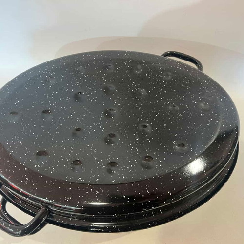 Oval enamel roasting pan with lid 17x39x29 used