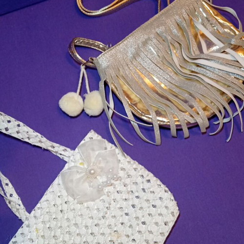 Handbags like new, white and beige, set of two