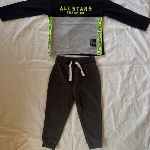 Boys' set with grey TU tracksuit and Pep&Co shirt like new, 2-3 years