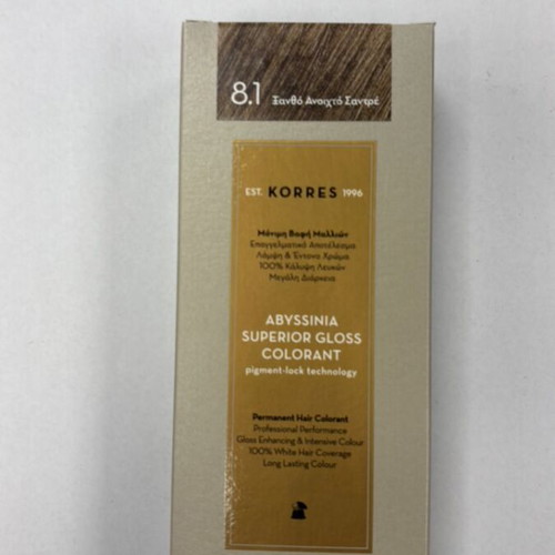 Korres Hair Dye Abyssinia 8.1 Light Blonde Sandre new