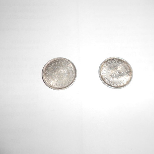 Silver foreign old coins used, pack of 5 pieces