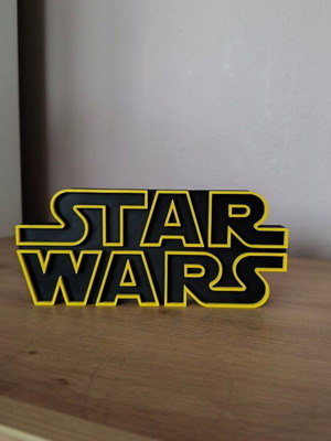 Star Wars decorative sign new, black with yellow outline