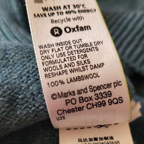 Marks and Spencer wool sweater size S like new, petrol color
