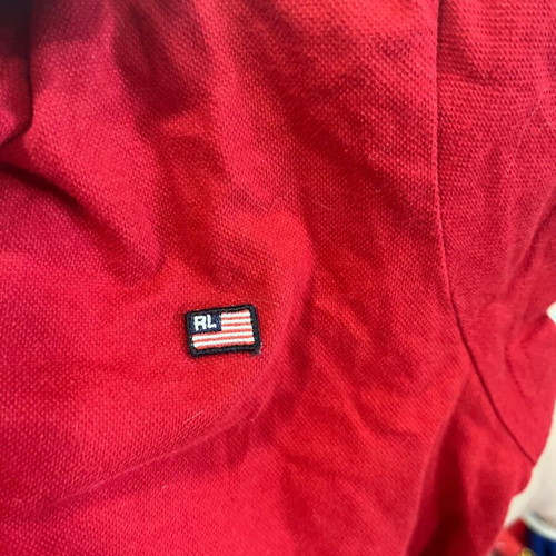Polo Jeans Co. Ralph Lauren Women's Polo Shirt Size Medium Used Red Logo