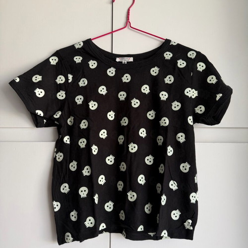 Glow in the Dark Skull T-Shirt 100% Cotton Size M Like New