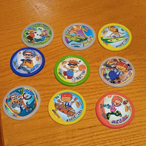 Rocket Power Rollers X-Treme collectible tazos set of 9 used