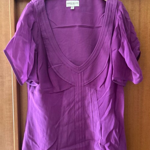 Karen Millen silk blouse like new, purple, size M