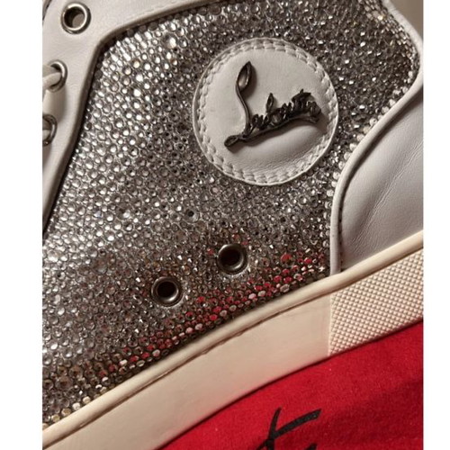 Christian Louboutin ankle boots used with Swarovski crystals white