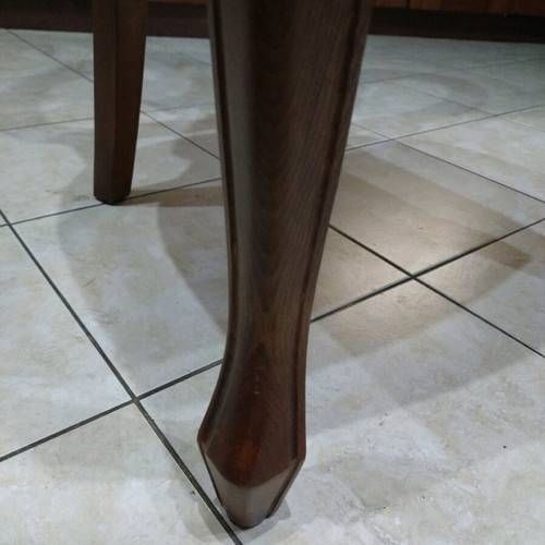 Vintage handmade carved dining chairs like new, set of 6, walnut