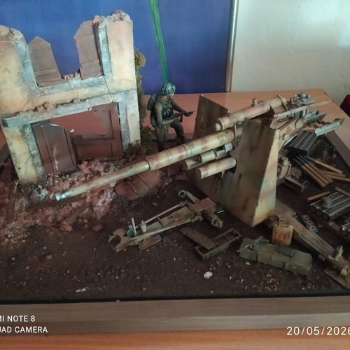 Diorama 88mm FLAK 36 new, Battle of Berlin, 1/35 scale