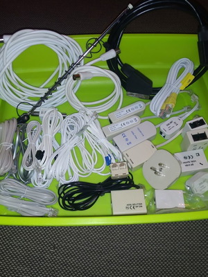 Cable pack like new with SCART, Ethernet, TV antenna, phone cables and VDSL filters