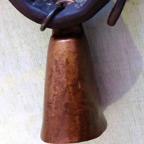 Authentic Old Kypri Bell with Leather Strap and Anti-Theft Lock like new