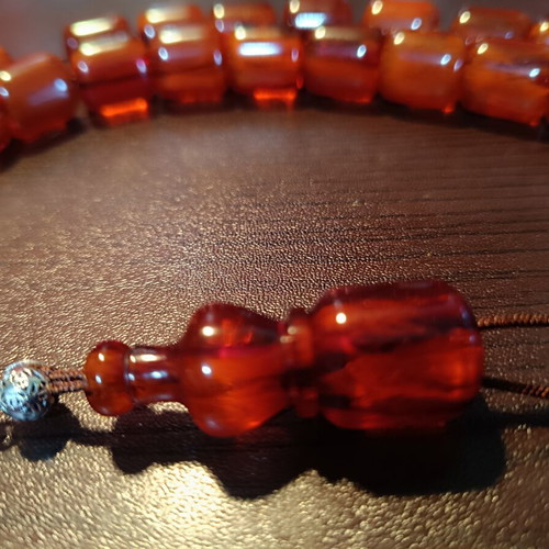Mastic komboloi worry beads with silk tassel