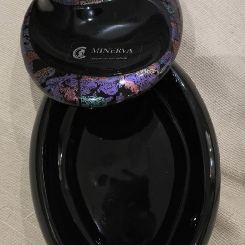 Ceramic decorative item with colorful mosaic by Minerva like new