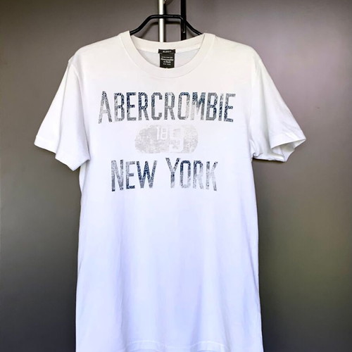 Abercrombie & Fitch Men's Muscle Fit T-shirt Size S White Like New