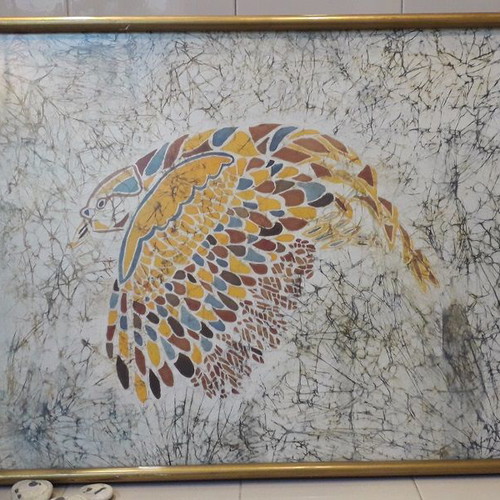 Batik painting used on silk fabric from 1980s
