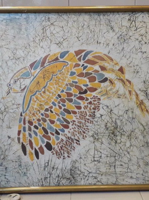 Batik painting used on silk fabric from 1980s