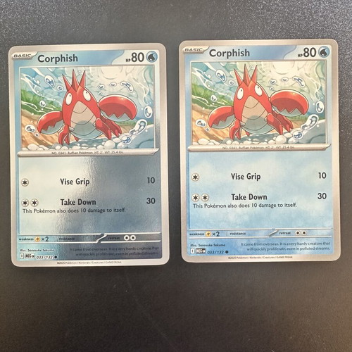Corphish Mega Evolution Pokemon cards 033/132 normal and reverse