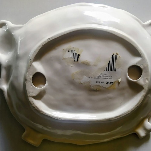 Easter decorative ceramic sheep-shaped platter like new