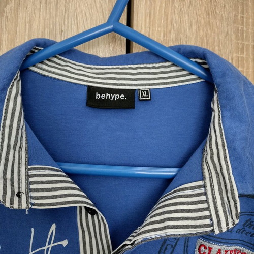 Behype men's long-sleeve polo shirt XL blue like new