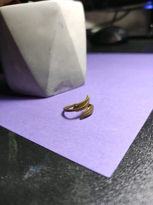 Ring used gold color with feather design