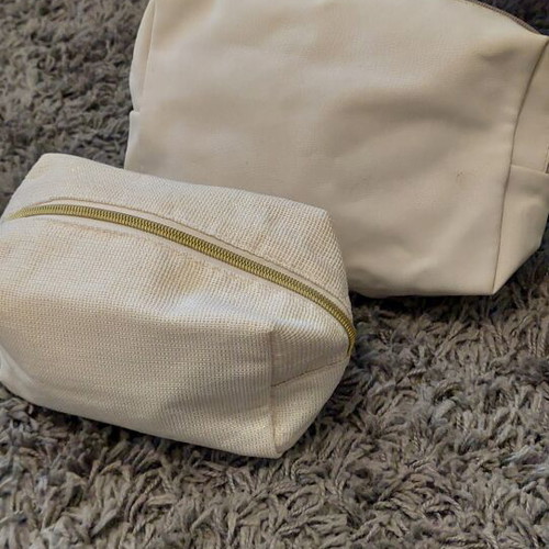Toiletry Bags like new, fabric and faux leather, set of 2