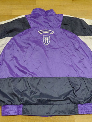 Nike International Purple Windbreaker jacket XL used loose fit embroidered logo 90s