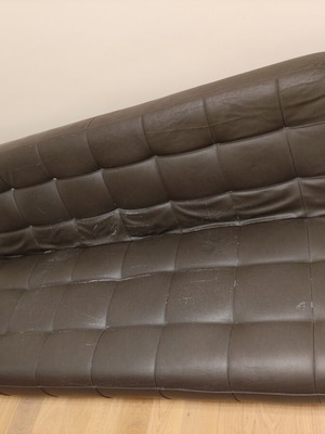 SATO-entos three-seater sofa bed used, reclining backrest, dark brown