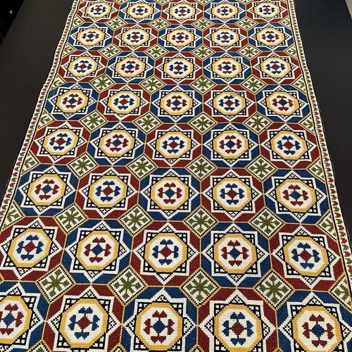 Handmade Table Runner 1.30m x 0.61m like new, traditional geometric pattern