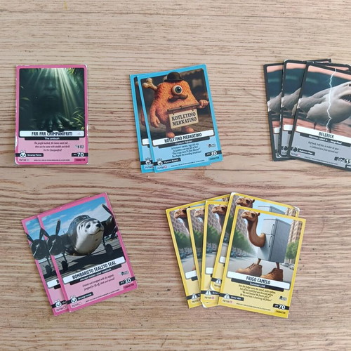 Italian Brainrot Cards used, mixed condition
