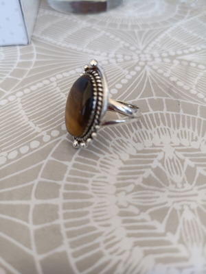 925 Silver ring with tiger's eye