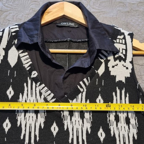 Dress with Shirt Collar Details like new, black and white, size S