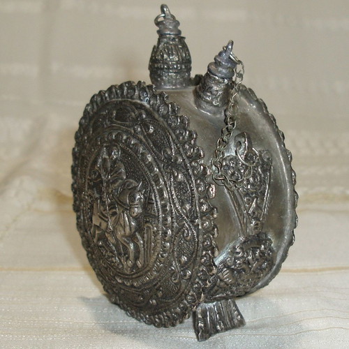 Holy water flask double-sided with Saint George used