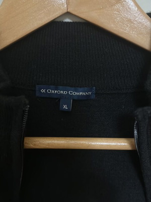 Oxford Company cotton knit full zip black like new XL slim fit