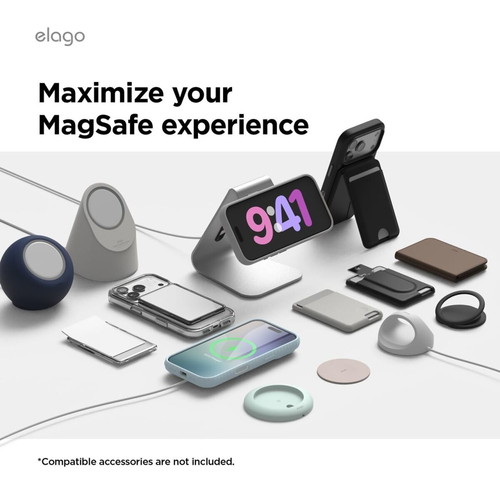 Elago Magnetic Silicone Case for iPhone Air 6.5" MagSafe White